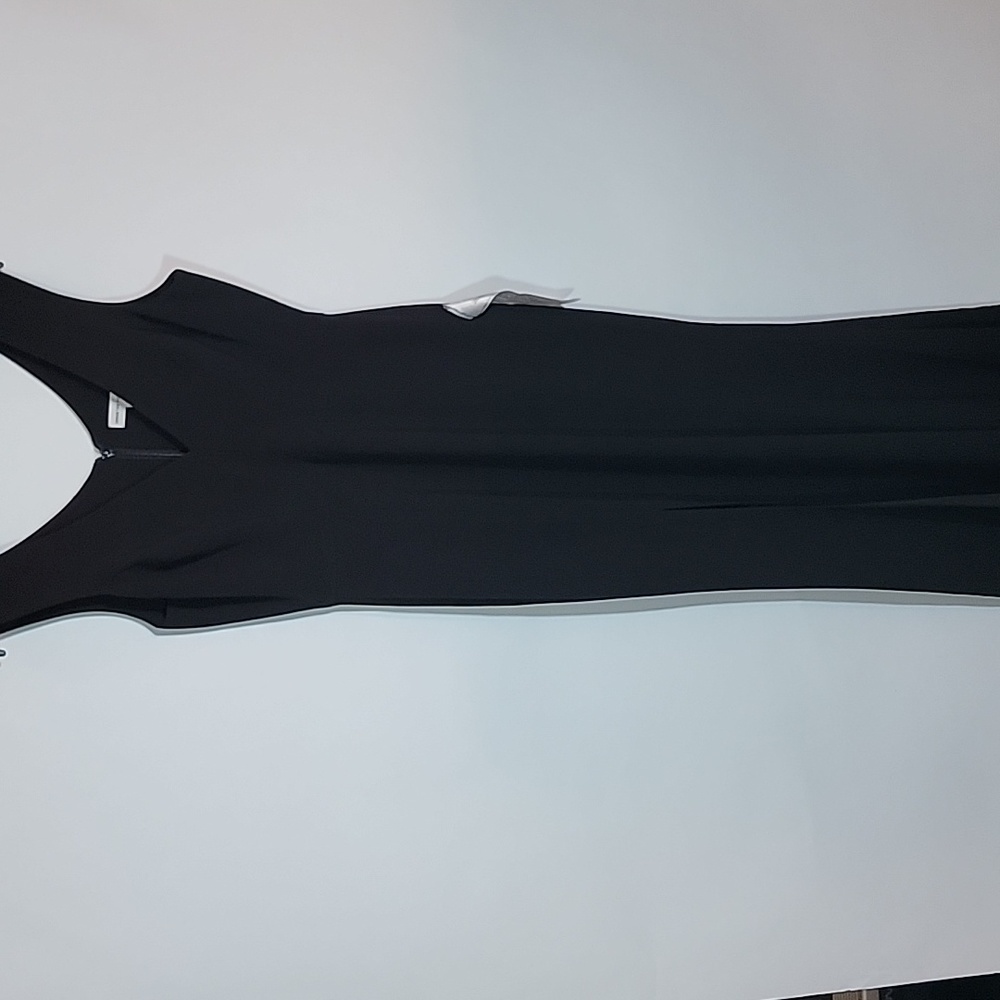 DRESS THE POPULATION | Long Black Fitted Side Split Formal Dress